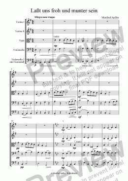 page one of Weihnachtliche Musik für Streichquintett. Lasst uns frohund munter sein.