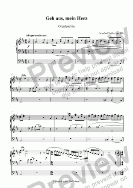 page one of Geh aus, mein Herz. op. 100  für Orgel