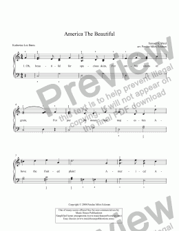 page one of America the Beautiful