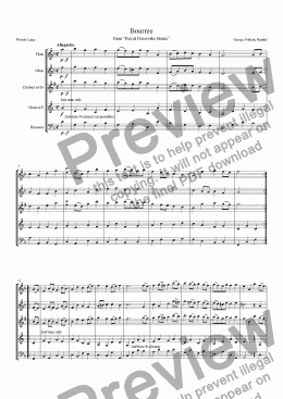 page one of Handel - Royal Fireworks Music Bourree & La Rejouisssance