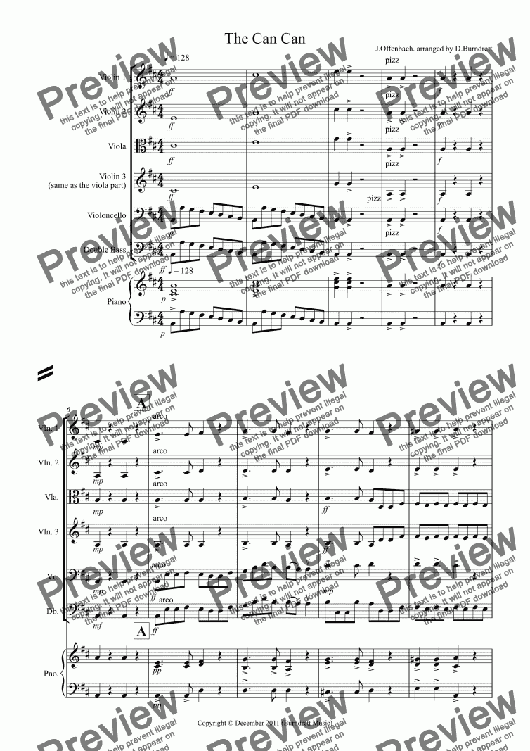 The Can Can for String Orchestra - Download Sheet Music PDF file