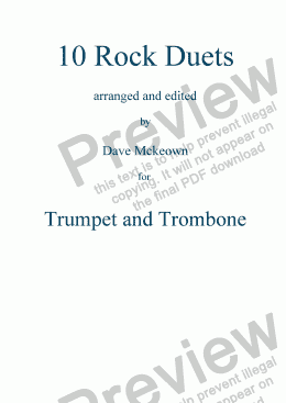 page one of 10 Rock Duets for Trumpet and Trombone