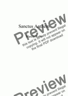 page one of Sanctus Anthem (SATB choir & ORGAN)