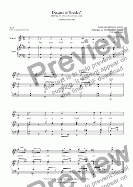 page one of Descant to 'Breslau' (Take up thy cross the Saviour said)