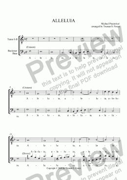 page one of Alleluia - TTBB