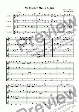 page one of March & Aire (sax 4tet:  2A; 2T)