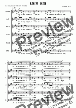 page one of Regina Coeli - Joyful anthem for choir acapella