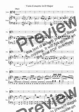 page one of Stamitz Viola Concerto in D major