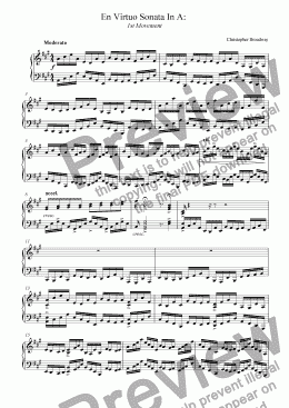 page one of En Virtuo Sonata in A major: 1st Movement