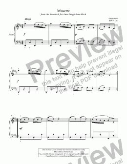 page one of Musette (BWV 126)