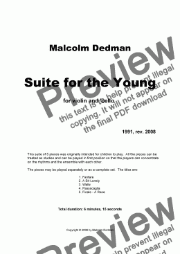 page one of Suite for the Young