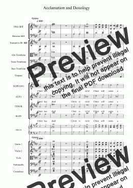 page one of Mini Mass - Acclamation and Doxology