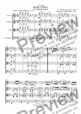 page one of Waltz ("My Heritage")