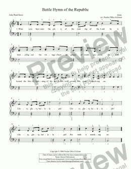 page one of Battle Hymn of the Republic (Easy Piano/Vocal)