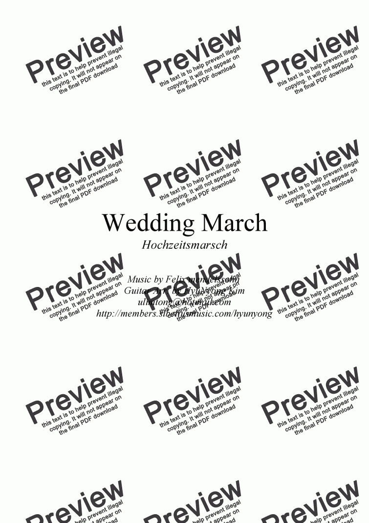 Wedding March Classical Guitar Pdf Files