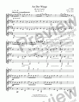 page one of An Der Wiege (Quartet)