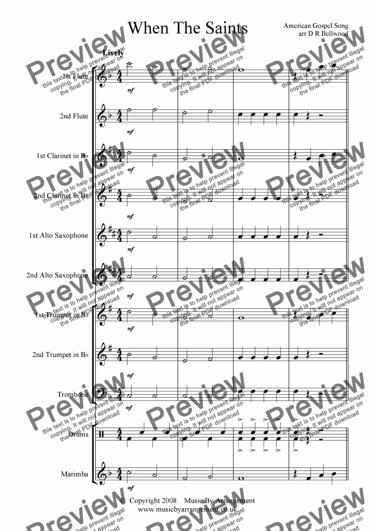 When The Saints  Download Sheet Music PDF file