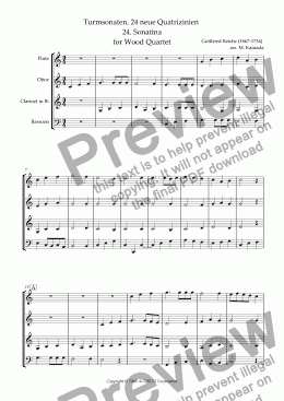 page one of Turmsonaten. 24 neue Quatrizinien 24. Sonatina for Wood Quartet