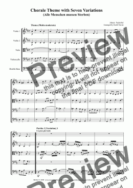 page one of Chorale Partita with Seven Variations for String Orchestra