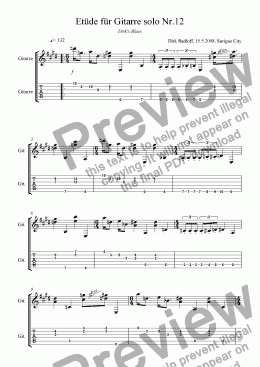 page one of Etüde Nr.12 für Gitarre solo