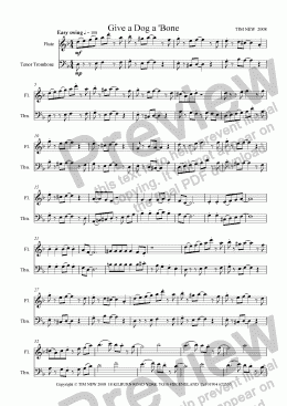 page one of Give a Dog a ’Bone (flute and trombone duet)