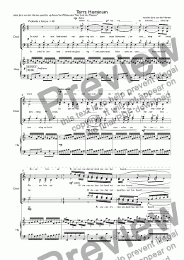 page one of Terra Hominum (juvenilia, choir SATB + harp)
