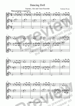 page one of Dancing Doll for Recorder Trio