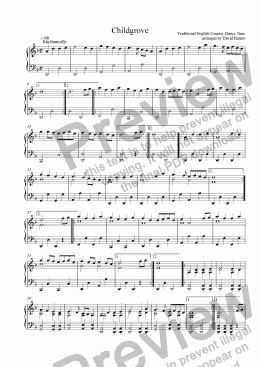 page one of English Country Dance for Piano "Childgrove"