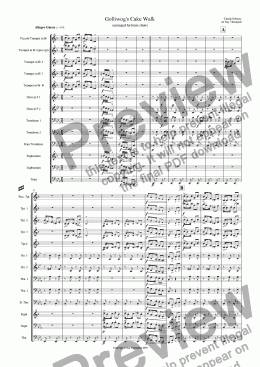 page one of Debussy: Children’s Corner: VI.Golliwogg’s Cake Walk (arr. brass choir (nonet)