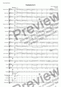 page one of Bach: Fantasia in G (Brass Band)