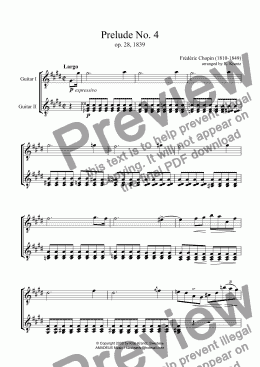 page one of Prelude No. 4 & 7 for guitar duet