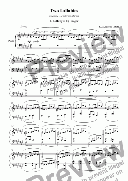 page one of 2 Lullabies: 1.Lullaby in F-sharp major