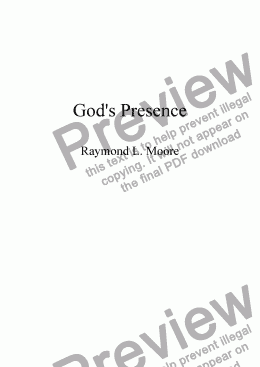 page one of God's Presence (worship)