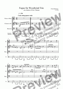 page one of Fugueing Woodwinds # One - for Flt or Ob, Clt & Bsn