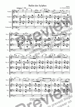 page one of Ballet des Sylphes from La damnation de Faust Berlioz for String Quartet
