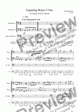 page one of Fugueing Bones # One - for  Trombone Trio