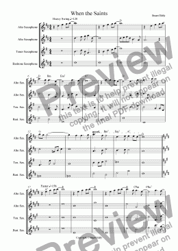 page one of When the Saints, Sax Quartet