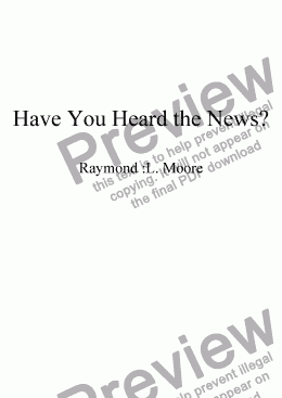 page one of "Have you heard the news?" (Worship)