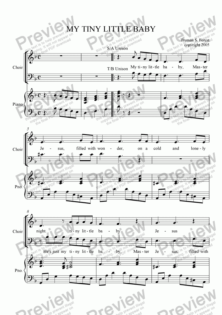 My Tiny Little Baby Download Sheet Music Pdf File