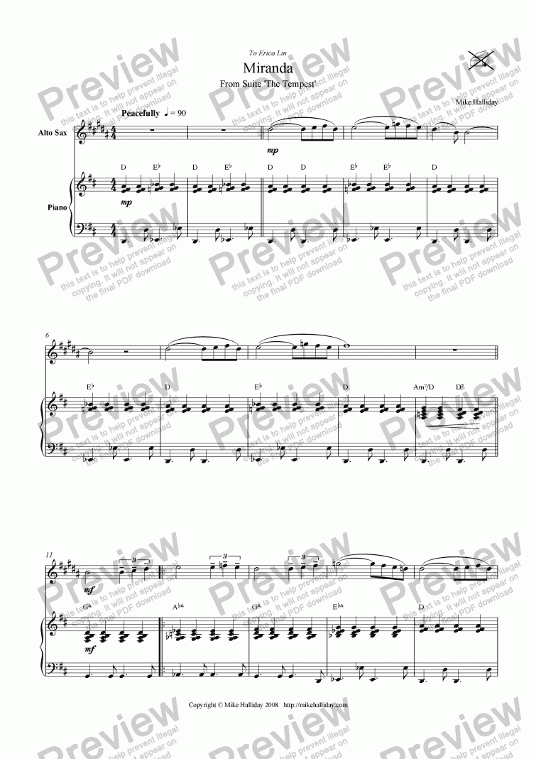 The Tempest Suite Sax And Piano Download Sheet Music Pdf File 