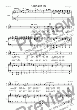 page one of A Harvest Song