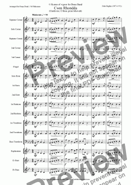 page one of 6 vigorous hymns (brass band)