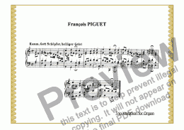 page one of Komm, Gott Sch�pfer: Choral variation for Organ