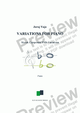 page one of Variations For Piano