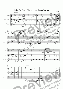 page one of Suite for Flute, Clarinet, and Bass Clarinet