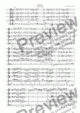page one of Blockit for brass quintet