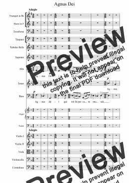 page one of Missa Solemnis - Agnus Dei