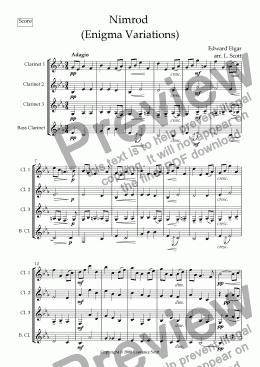 Nimrod From Enigma Variations For Clarinet Quartet Download Pdf File