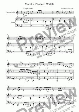 page one of March - Pendeen Watch for trumpet & piano