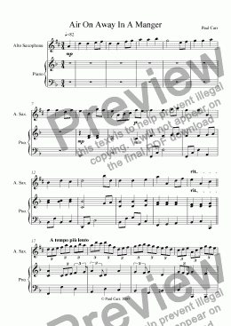 page one of Away In A Manger - Jesu Joy Suite